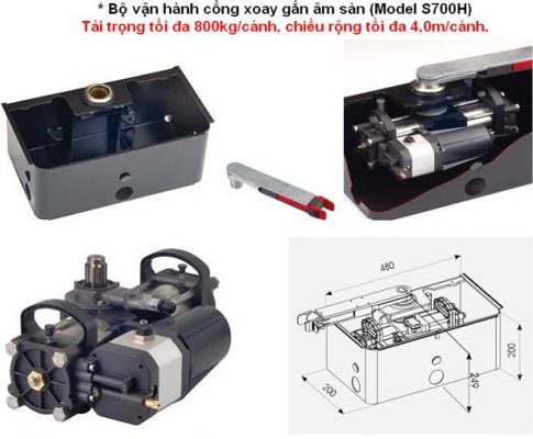 Bộ vận hành cổng âm sàn Faac S700H Bộ vận hành cổng âm sàn Faac S700H